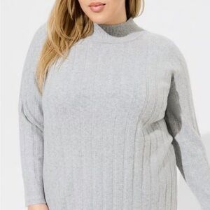 Torrid Grey Vegan Cashmere Turtleneck Tunic Sweater Size 3 Runs Large